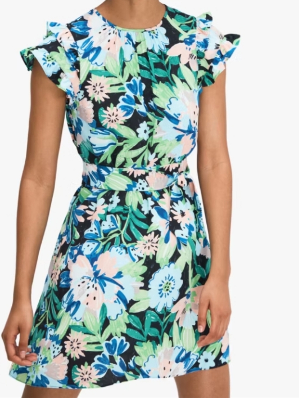 kate spade Full Bloom Dress  Floral Ruffle Sleeve Shift Dress